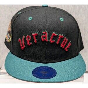 Ebbets Field Flannels Veracruz Azules NLB Black Baseball Fitted Hat 7 3/4 NEW